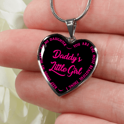 Daddy's Little Girl Silver or Gold Finished Heart Necklace or Bangle Bracelet (Engraving Option) - podprintz.com