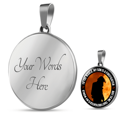 My Son, My World, The Firefighter Silver or Gold Finished Necklace or Bangle Bracelet (Engraving Option) - podprintz.com