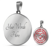 My Little Girl Forever, Love Dad (Red Ribbon Heart) - Transparent Silver Finished Circle Necklace - podprintz.com