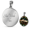 Father Daughter Best Friends Fist Bump (color)  - Silver Finished Circle Necklace - podprintz.com