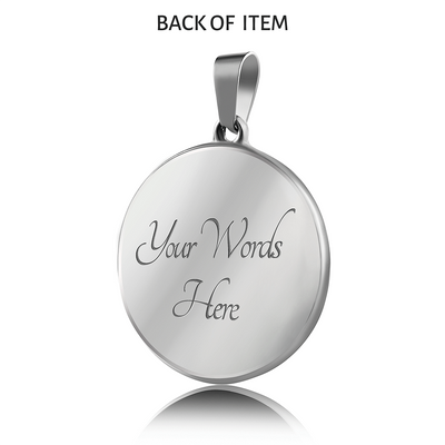 Father Daughter Best Friends Fist Bump (color)  - Silver Finished Circle Necklace - podprintz.com