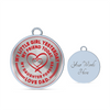 My Little Girl Forever, Love Dad - Silver Finished Circle Bangle Bracelet (Red on Transparent) - podprintz.com