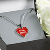 Daddy's Little Girl Gold or Silver Finished Heart Shaped Necklace (White on Red) - podprintz.com