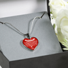 MY DAUGHTER YOU ARE PRECIOUS, SUNSHINE, JOY LOVE DAD - SILVER AND GOLD FINISHED HEART SHAPED NECKLACE (WHITE ON RED) - podprintz.com