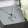 MY DAUGHTER YOU ARE PRECIOUS, SUNSHINE, JOY LOVE MOM - SILVER AND GOLD FINISHED HEART SHAPED NECKLACE (BLACK ON TRANSPARENT) - podprintz.com
