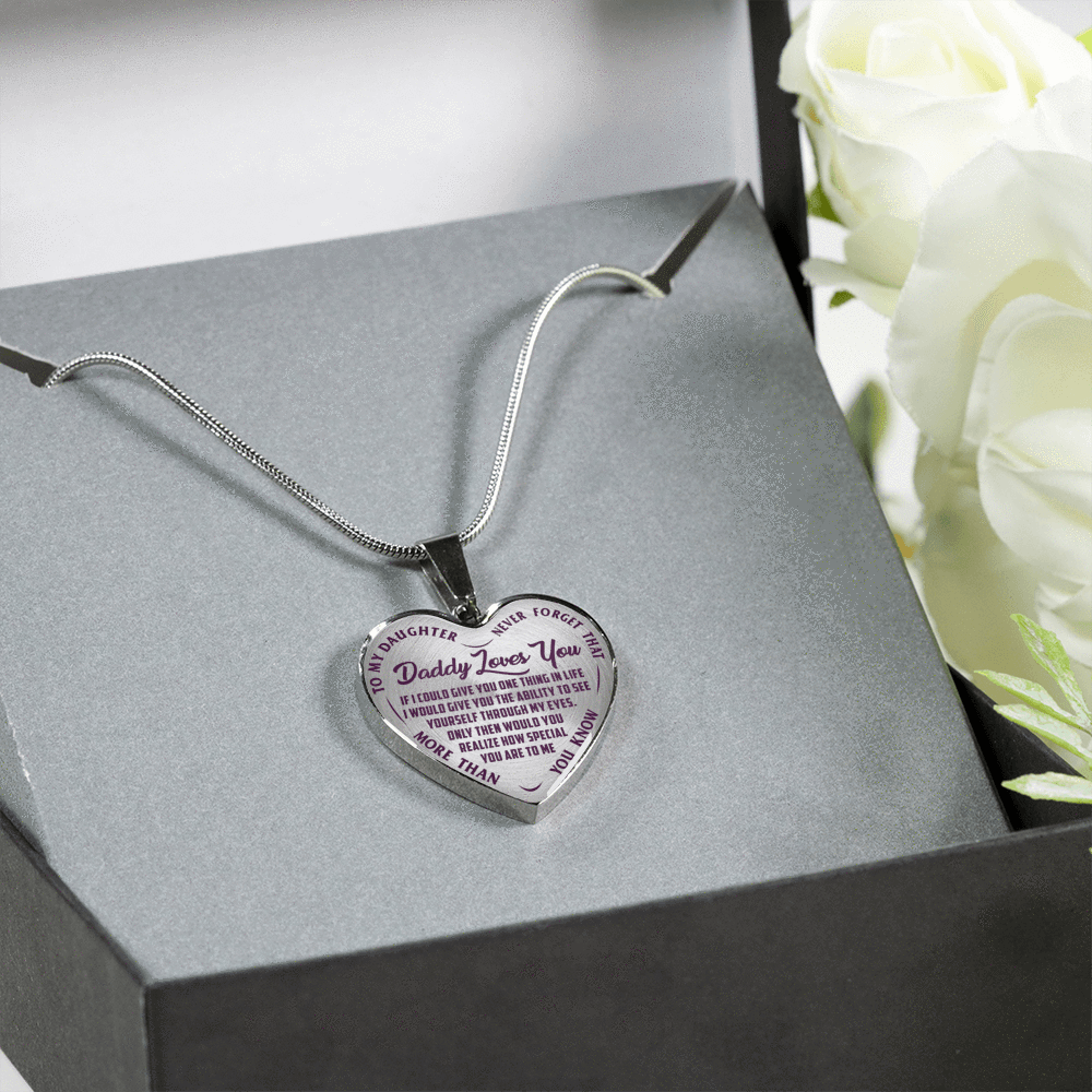 Daddy Loves You, Never Forget, Silver or Gold Finished Necklace or Bangle Bracelet (Engraving Option) - podprintz.com