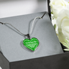 MY DAUGHTER - DADDY LOVES YOU - SILVER FINISHED HEART NECKLACE (GREEN WITH WHITE TEXT) - podprintz.com