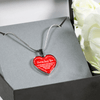 MY DAUGHTER - DADDY LOVES YOU - SILVER FINISHED HEART NECKLACE (RED WITH WHITE TEXT) - podprintz.com