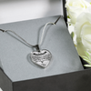 MY DAUGHTER YOU ARE PRECIOUS, SUNSHINE, JOY LOVE DAD - SILVER AND GOLD FINISHED HEART SHAPED NECKLACE (BLACK ON TRANSPARENT) - podprintz.com