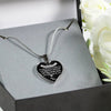 MY DAUGHTER YOU ARE PRECIOUS, SUNSHINE, JOY LOVE DAD - SILVER AND GOLD FINISHED HEART SHAPED NECKLACE AND BANGLE BRACELET (WHITE ON BLACK) EO - podprintz.com