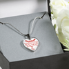 MY DAUGHTER YOU ARE PRECIOUS, SUNSHINE, JOY LOVE DAD - SILVER AND GOLD FINISHED HEART SHAPED NECKLACE (RED ON WHITE) - podprintz.com