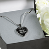 Daddy's Little Girl Gold or Silver Finished Heart Shaped Necklace (White on Black) - podprintz.com