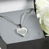 I'll Always Be There, Daddy Loves You, Silver or Gold Heart Shaped Necklace (Green on White) - podprintz.com