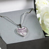 MY DAUGHTER YOU ARE PRECIOUS, SUNSHINE, JOY LOVE DAD - SILVER AND GOLD FINISHED HEART SHAPED NECKLACE AND BANGLE BRACELET (PURPLE ON TRANSPARENT) EO - podprintz.com