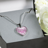 My Daughter, Daddy Loves You - Silver Finished Heart Necklace (Pink on Transparent) - podprintz.com