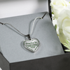 MY DAUGHTER - DADDY LOVES YOU - SILVER FINISHED HEART NECKLACE (GREEN ON TRANSPARENT) - podprintz.com