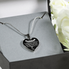 MY DAUGHTER YOU ARE PRECIOUS, SUNSHINE, JOY LOVE DAD - SILVER AND GOLD FINISHED HEART SHAPED NECKLACE (WHITE ON BLACK) - podprintz.com