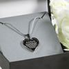 I'll Always Be There, Daddy Loves You, Silver or Gold Heart Shaped Necklace (White on Black) - podprintz.com