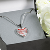 MY DAUGHTER YOU ARE PRECIOUS, SUNSHINE, JOY LOVE MOM - SILVER AND GOLD FINISHED HEART SHAPED NECKLACE (RED ON TRANSPARENT) - podprintz.com