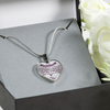 MY DAUGHTER YOU ARE PRECIOUS, SUNSHINE, JOY LOVE DAD - SILVER AND GOLD FINISHED HEART SHAPED NECKLACE (PURPLE ON TRANSPARENT) - podprintz.com