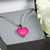 MY DAUGHTER, DADDY LOVES YOU - (PINK & WHITE TEXT) SILVER FINISHED HEART NECKLACE - podprintz.com