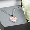 MY DAUGHTER YOU ARE PRECIOUS, SUNSHINE, JOY LOVE MOM - SILVER AND GOLD FINISHED HEART SHAPED NECKLACE (RED ON WHITE) - podprintz.com