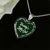 Daddy's Little Girl Gold or Silver Finished Heart Shaped Necklace (White on Green) - podprintz.com