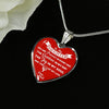 MY DAUGHTER YOU ARE PRECIOUS, SUNSHINE, JOY LOVE DAD - SILVER AND GOLD FINISHED HEART SHAPED NECKLACE AND BANGLE BRACELET (WHITE ON RED) EO - podprintz.com