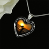 My Daughter, You are Amazing, Silver or Gold Finished Heart Shaped Necklace (Beach at Dawn Edition) - podprintz.com
