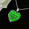 MY DAUGHTER, DADDY LOVES YOU - (LIME GREEN & BLACK TEXT) SILVER FINISHED HEART NECKLACE - podprintz.com