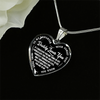My Daughter, Never Forget, Daddy Loves You Silver or Gold Finished Necklace (White on Black) - podprintz.com