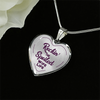 ROCKIN' THE SPOILED, WIFE LIFE - SILVER AND GOLD FINISHED HEART SHAPED NECKLACE (PURPLE TEXT ON TRANSPARENT) - podprintz.com