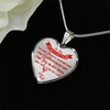 MY DAUGHTER YOU ARE PRECIOUS, SUNSHINE, JOY LOVE DAD - SILVER AND GOLD FINISHED HEART SHAPED NECKLACE (RED ON TRANSPARENT) - podprintz.com