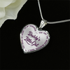 Daddy's Little Girl Gold or Silver Finished Heart Shaped Necklace (Purple on Transparent) - podprintz.com