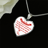 MY DAUGHTER YOU ARE PRECIOUS, SUNSHINE, JOY LOVE DAD - SILVER AND GOLD FINISHED HEART SHAPED NECKLACE (RED ON WHITE) - podprintz.com