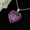 My Daughter, Never Forget, Daddy Loves You Silver or Gold Finished Necklace (White on Purple) - podprintz.com