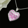 My Daughter, Daddy Loves You - Silver Finished Heart Necklace (Pink on Transparent) - podprintz.com