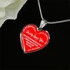MY DAUGHTER - DADDY LOVES YOU - SILVER FINISHED HEART NECKLACE (RED WITH WHITE TEXT) - podprintz.com