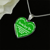 MY DAUGHTER - DADDY LOVES YOU - SILVER FINISHED HEART NECKLACE (GREEN WITH WHITE TEXT) - podprintz.com