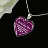 MY DAUGHTER, DADDY LOVES YOU - (PURPLE & WHITE TEXT) SILVER FINISHED HEART NECKLACE - podprintz.com