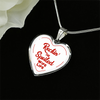 ROCKIN' THE SPOILED, WIFE LIFE - SILVER AND GOLD FINISHED HEART SHAPED NECKLACE (RED TEXT ON WHITE) - podprintz.com