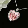 I'll Always Be There, Daddy Loves You, Silver or Gold Heart Shaped Necklace (Red on Transparent) - podprintz.com