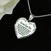 I'll Always Be There, Daddy Loves You, Silver or Gold Heart Shaped Necklace (Green on White) - podprintz.com