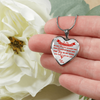 MY DAUGHTER YOU ARE PRECIOUS, SUNSHINE, JOY LOVE MOM - SILVER AND GOLD FINISHED HEART SHAPED NECKLACE (RED ON TRANSPARENT) - podprintz.com