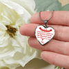 MY DAUGHTER YOU ARE PRECIOUS, SUNSHINE, JOY LOVE DAD - SILVER AND GOLD FINISHED HEART SHAPED NECKLACE (RED ON WHITE) - podprintz.com