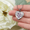 ROCKIN' THE SPOILED, WIFE LIFE - SILVER AND GOLD FINISHED HEART SHAPED NECKLACE (PURPLE TEXT ON TRANSPARENT) - podprintz.com