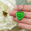 MY DAUGHTER, DADDY LOVES YOU - (LIME GREEN & BLACK TEXT) SILVER FINISHED HEART NECKLACE - podprintz.com
