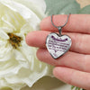 MY DAUGHTER YOU ARE PRECIOUS, SUNSHINE, JOY LOVE DAD - SILVER AND GOLD FINISHED HEART SHAPED NECKLACE AND BANGLE BRACELET (PURPLE ON TRANSPARENT) EO - podprintz.com