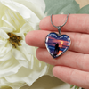 My Daughter, You are Amazing, Silver or Gold Finished Heart Shaped Necklace (Full Moon Beach Edition) - podprintz.com