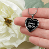 Daddy's Little Girl Gold or Silver Finished Heart Shaped Necklace (White on Black) - podprintz.com